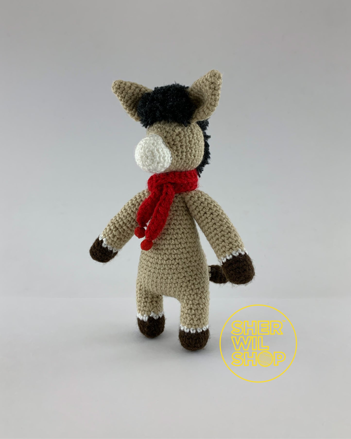 Donkey - hand-crocheted stuffed toy