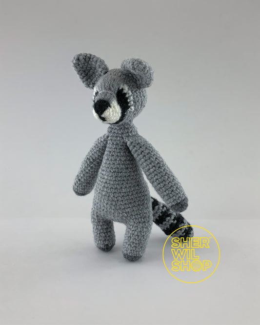 Racoon - hand-crocheted stuffed toy