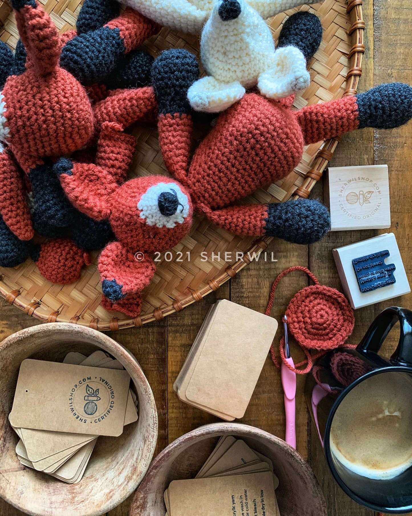 Red fox - hand-crocheted stuffed toy