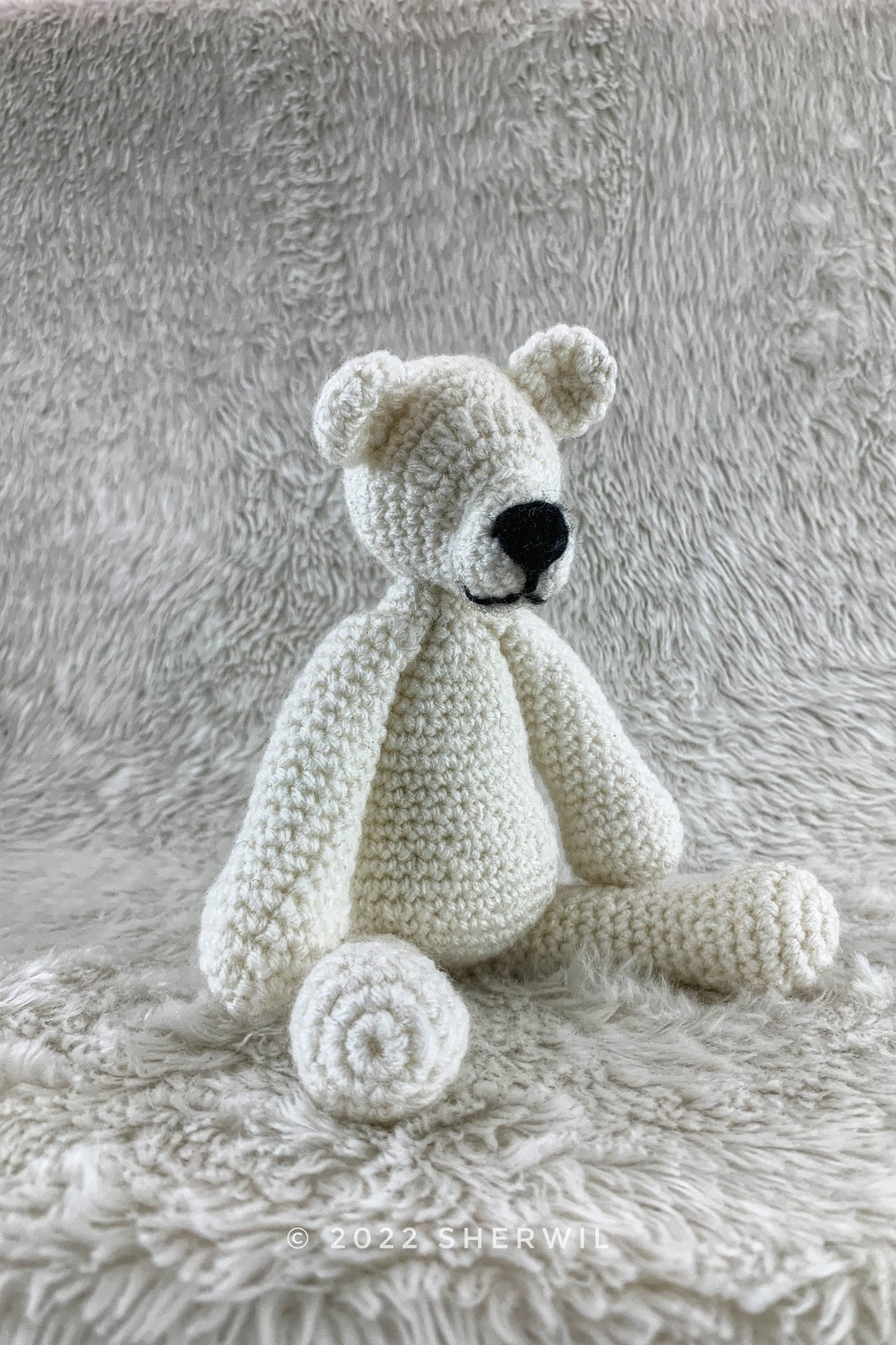 Polar bear - hand crocheted stuffed toy