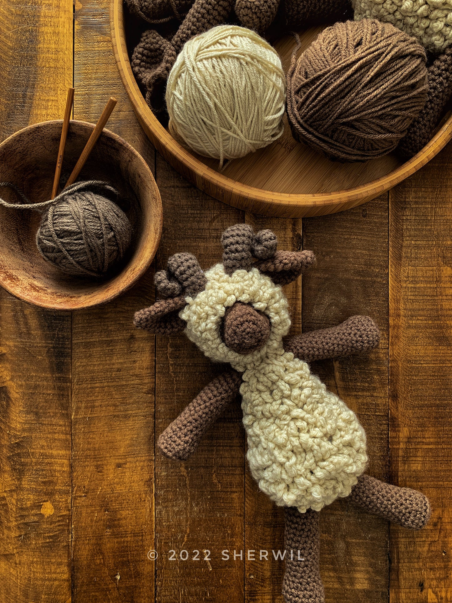 Ram - hand-crocheted stuffed toy