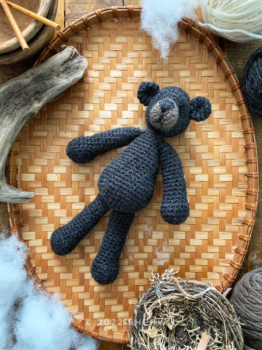 Black bear - hand crocheted stuffed toy