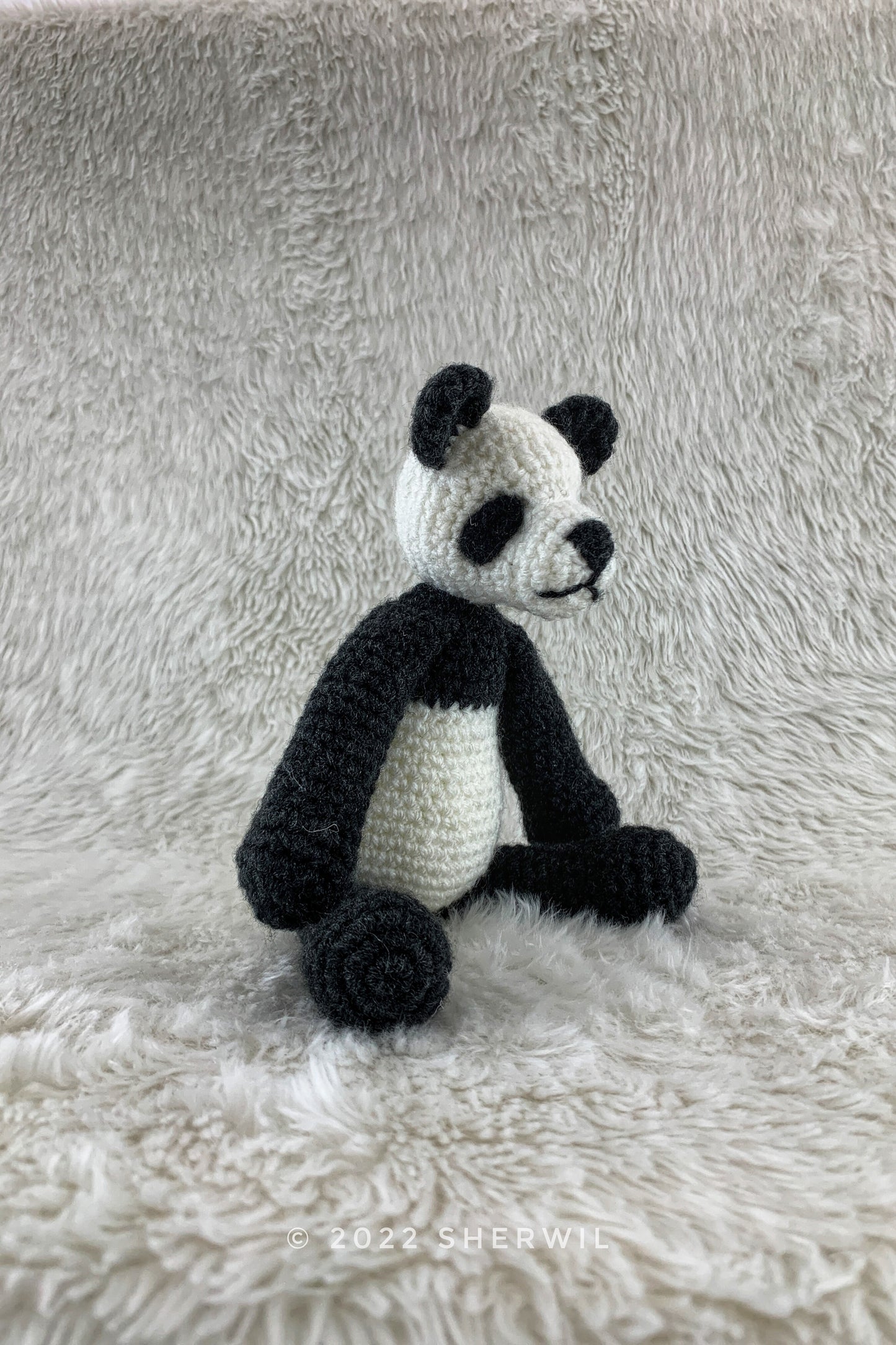 Panda - hand crocheted stuffed toy