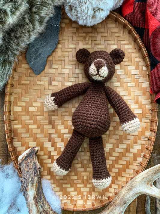 Brown bear - hand crocheted stuffed toy