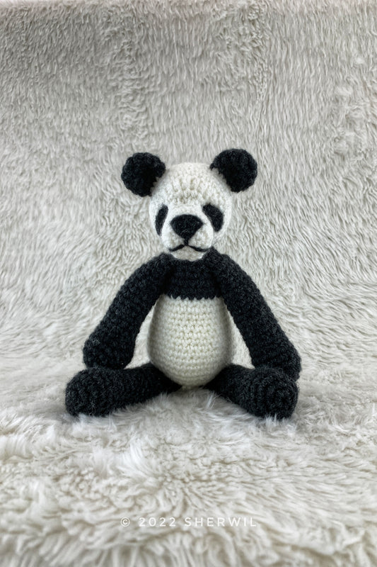 Panda - hand crocheted stuffed toy