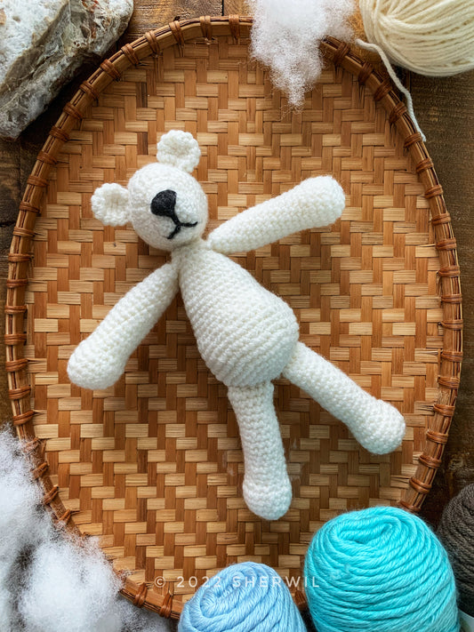 Polar bear - hand crocheted stuffed toy