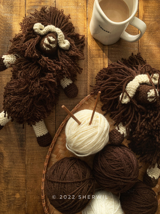 Musk ox - hand-crocheted stuffed toy